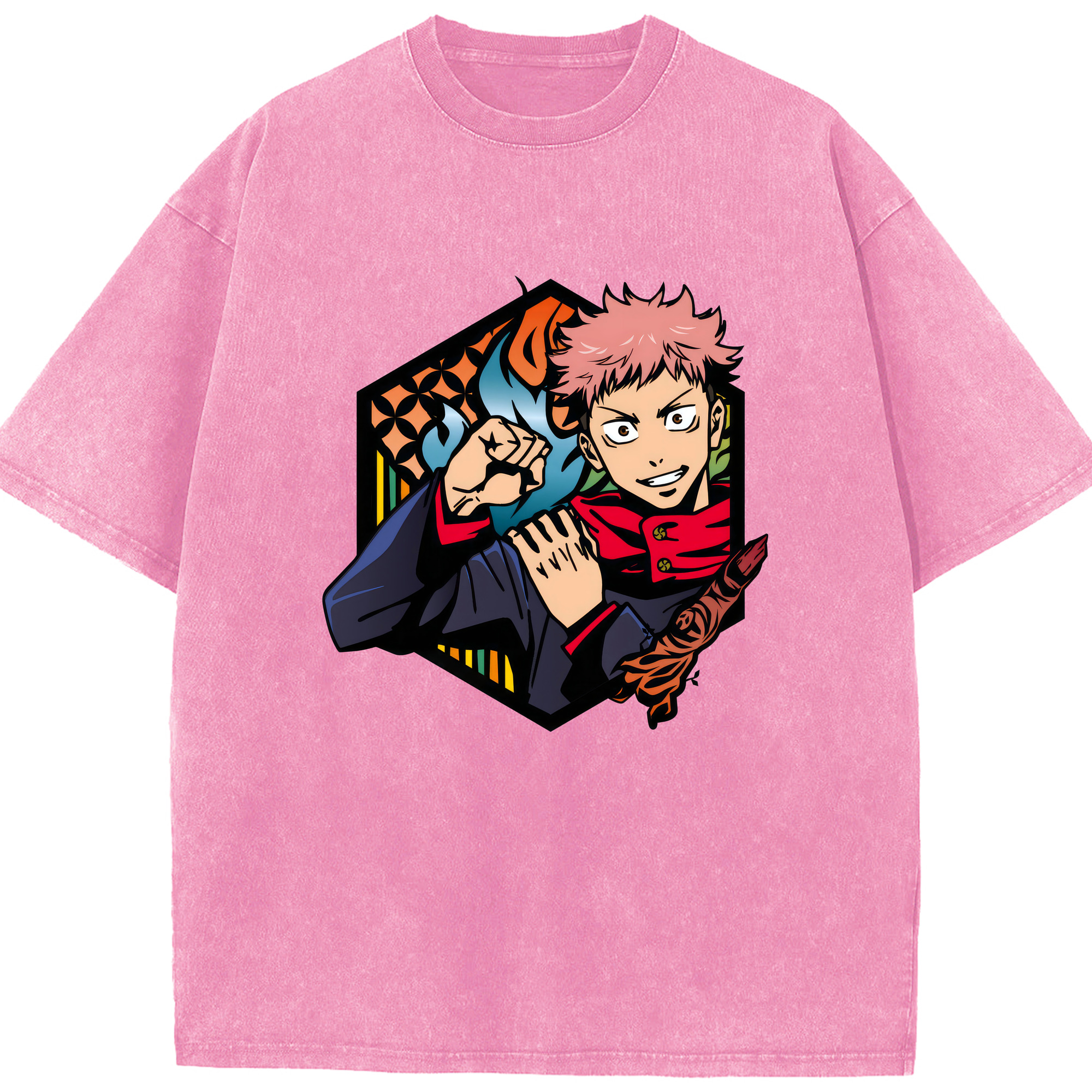 （画像用） 呪術廻戦 Jujutsu Kaisen 綿100% ヴィンテージ風 半袖Tシャツ（フロントプリント）